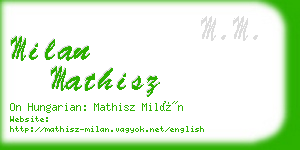 milan mathisz business card